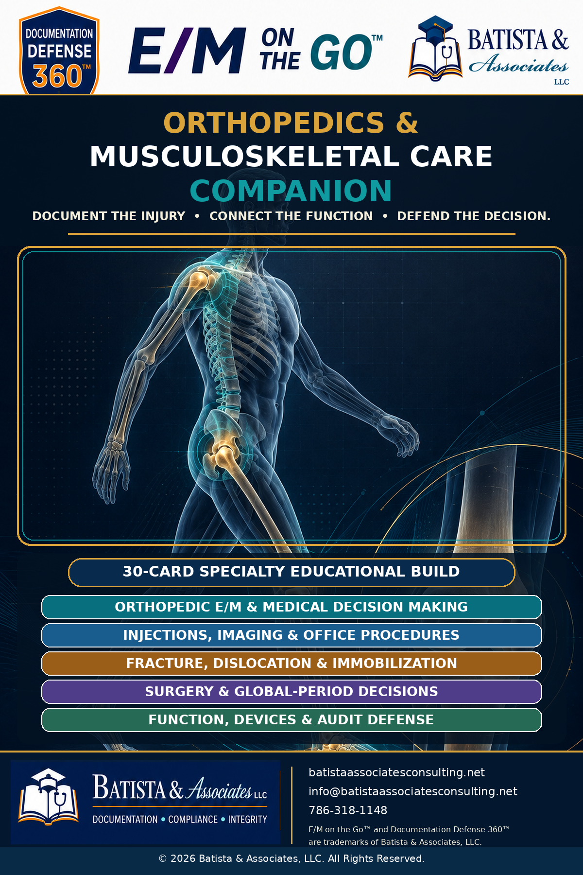 E/M on the Go Orthopedics and Musculoskeletal Care Companion Edition cover