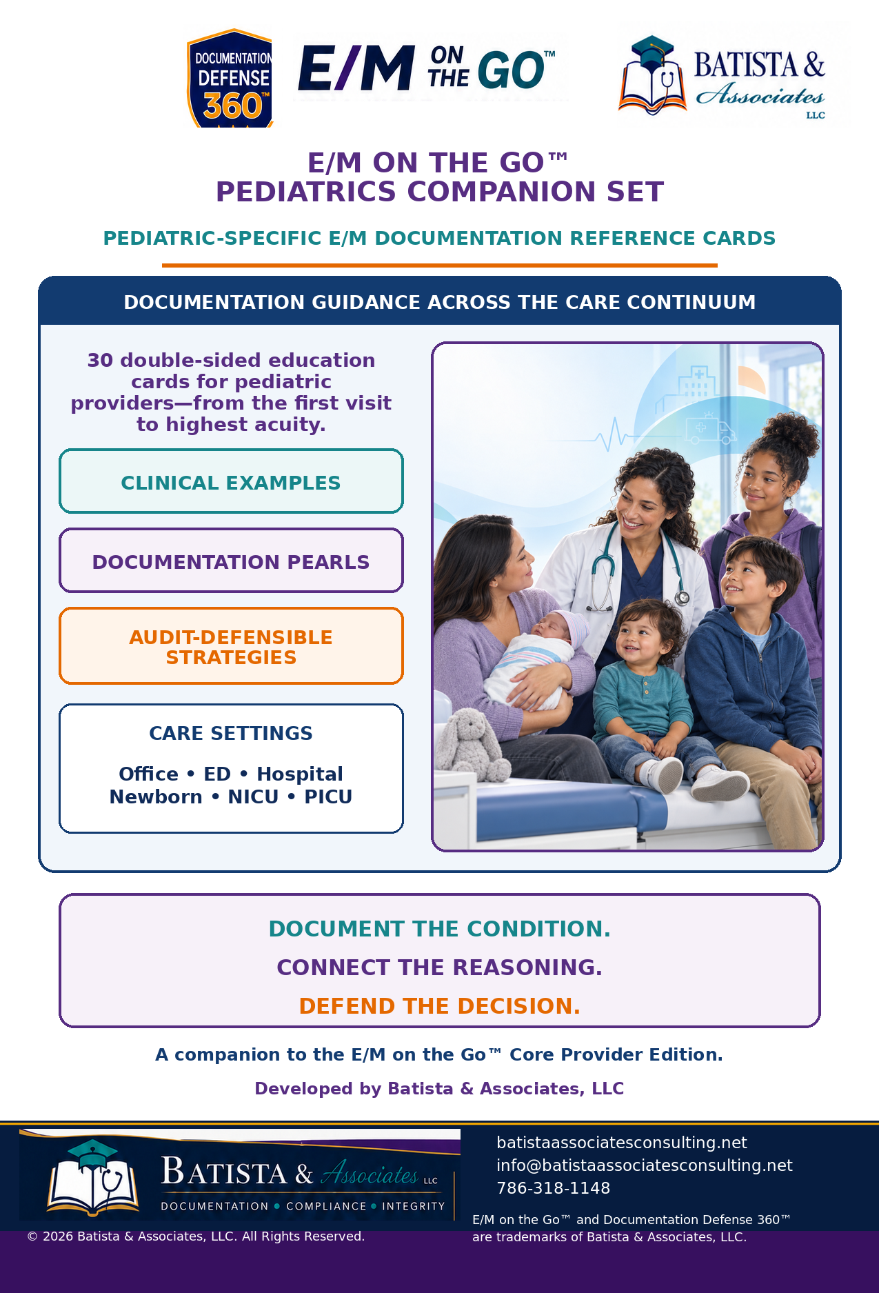 E/M on the Go Pediatrics Companion front cover